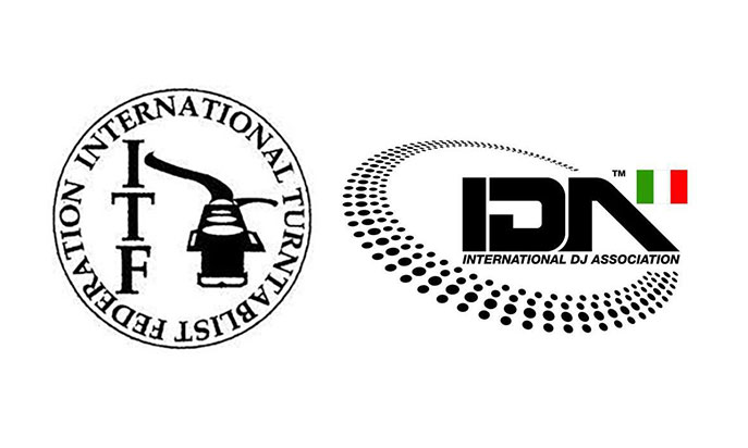 Loghi ITF — International Turntablist Federation e IDA — International DJ Association